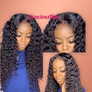 4X4 Transparent Lace Closure Curly Human Hair Wigs