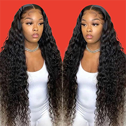 Loose Deep wave wig 13x4 lace frontal Human wigs for women